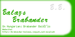 balazs brabander business card